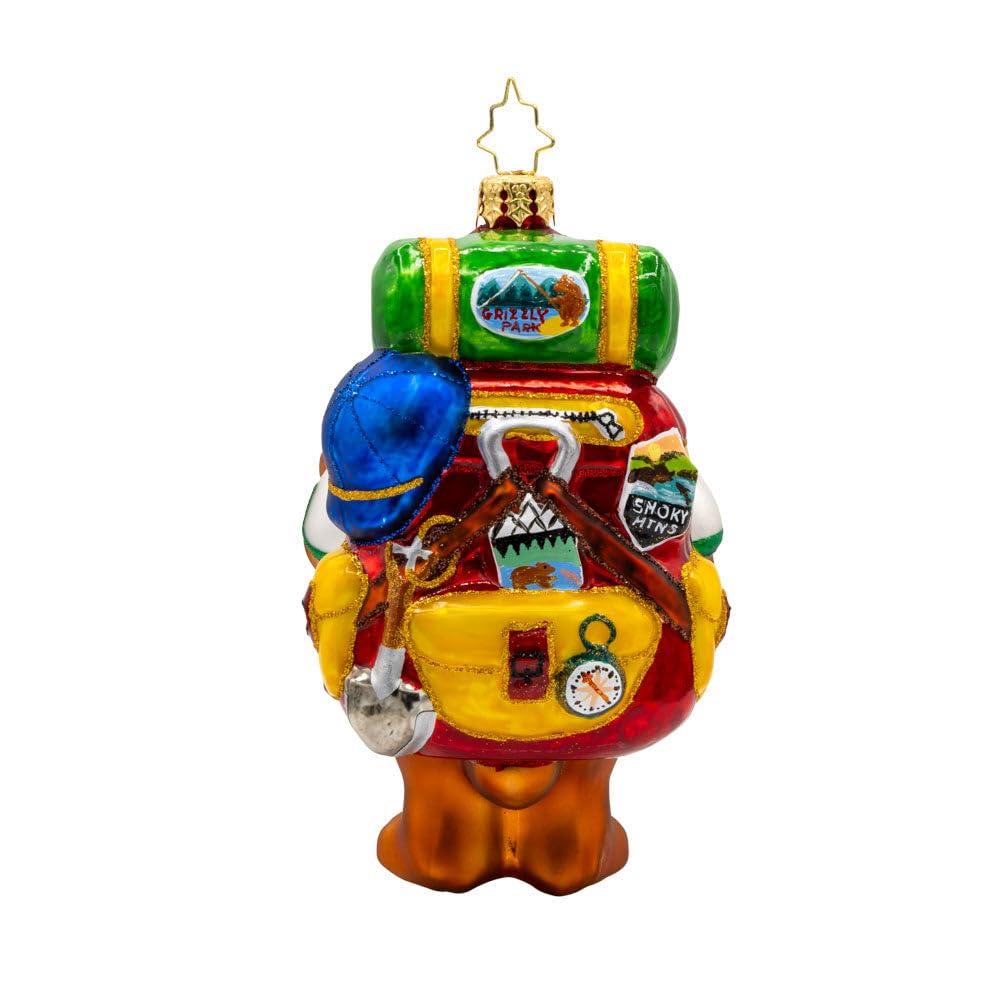Christopher Radko Hand-Crafted European Glass Christmas Tree Decorative Ornament, Wilderness Wanderer Bear