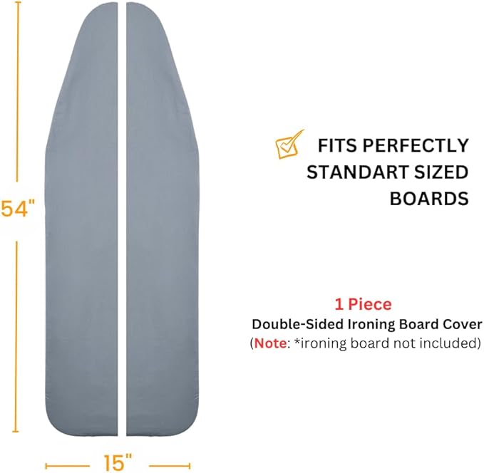 SAVUK Ironing Board Cover and Pad Dual Side X2 Lifetime Double Using Heavy Duty