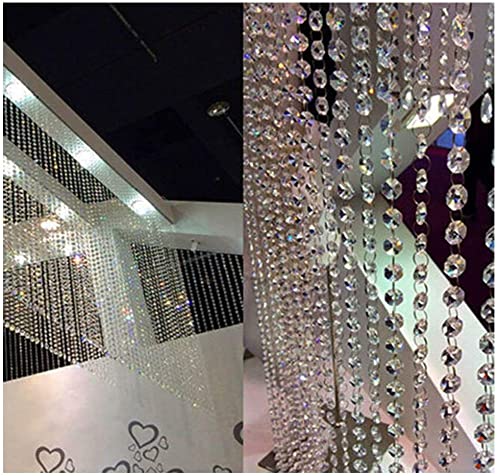 16.5 Feet Hanging Clear 14mm Daimond Acrylic Crystal Garland for Manzanita Tree Centerpiece, Chandelier Bead Lamp Chain, Christmas/Wedding Party Decoration and DIY Craft Jewelry Decoration