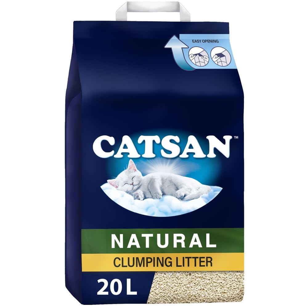 CATSAN - Natural Clumping Cat Litter - 20 L - Biodegradable Extra Absorbent - No Smell - Bulk Cat Litter