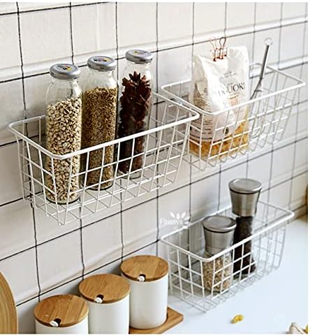 Hanging Kitchen Baskets Adhesive Sturdy Wire Storage Baskets
