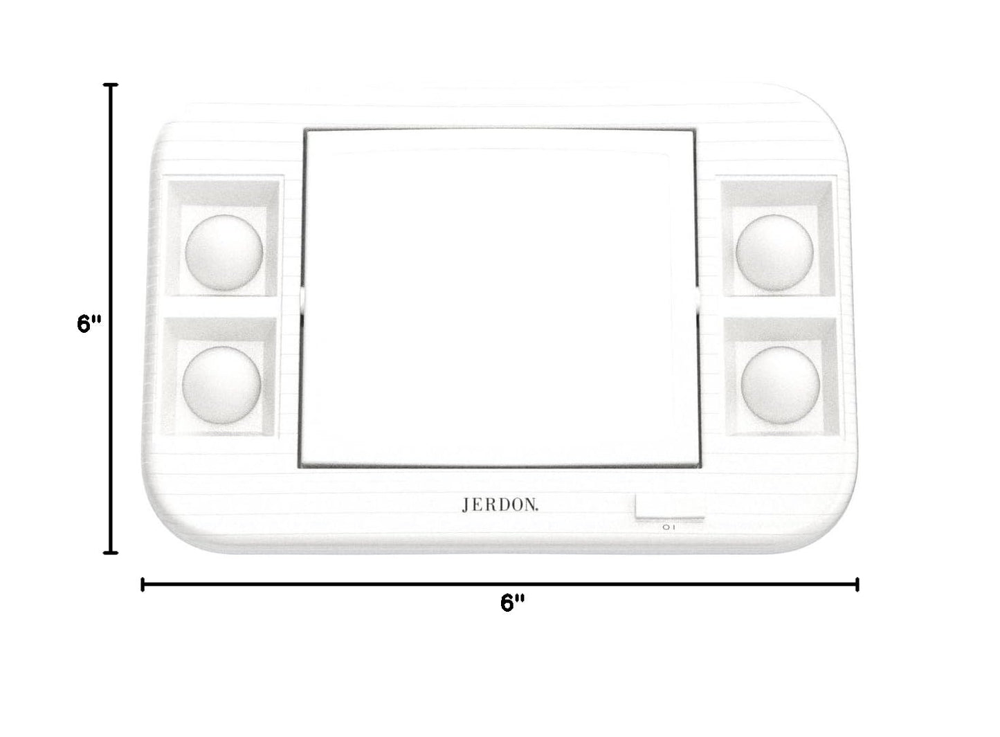 JERDON Two-Sided Makeup Mirror with Lights - Vanity Mirror with 5X Magnification & Two Setting Glare-Free Lighting - White Base - Model J1015
