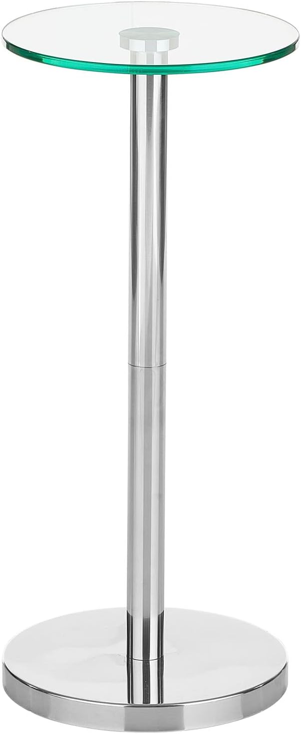mDesign Side Table — Glass Top Nightstand