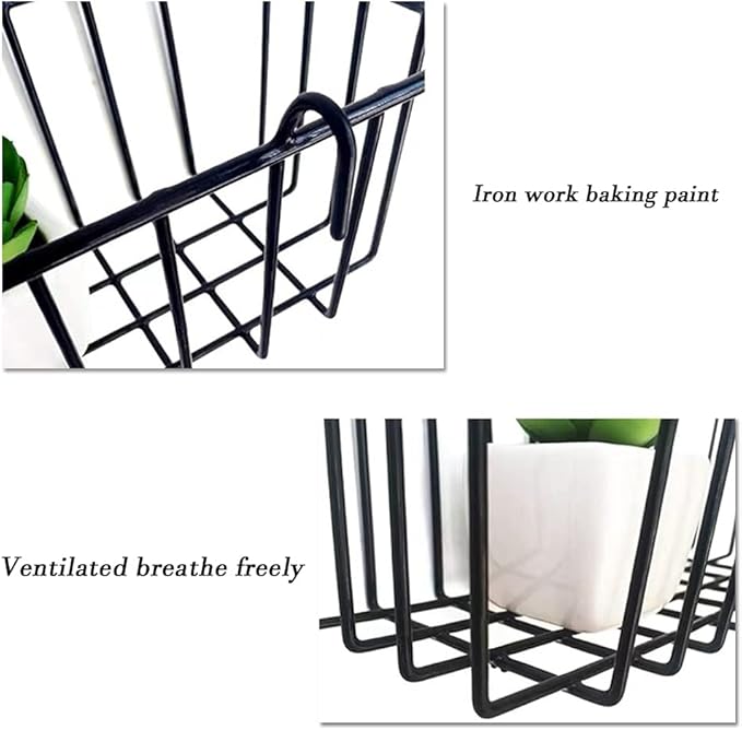 3 Pack Grid Panel Hanging Wire Basket, Storage and Display Basket