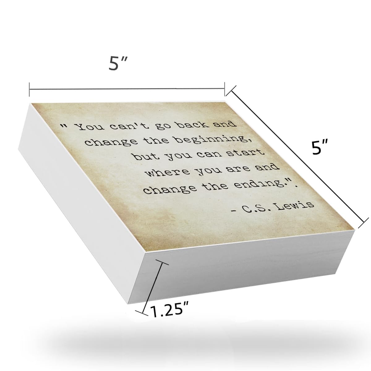 Inspirational Quotes Office Decor for Men, Rustic Wooden Block Plaque Box Sign for Home Office Desk Shelf Table, Motivational Wall Decor Inspirational Gifts for Women Men Friends - C.S. Lewis