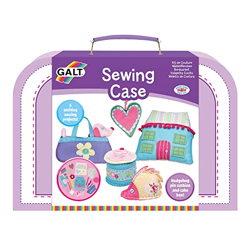Galt Sewing Case - Creative Cases Childrens Sewing Set - Introduction to Sewing Kit -Learn to Sew Arts and Crafts Kit for Kids - 6 Colourful and Fun Sewing Projects, Carry Case and Guide - Ages 7 Plus