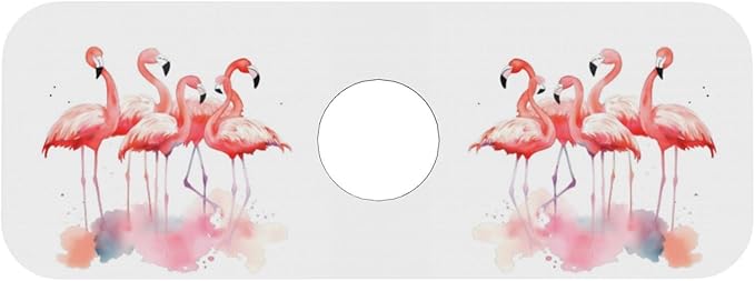 Kitchen Sink Splash Guard Faucet Mat Pink Flamingos Watercolor 15"x5.5"