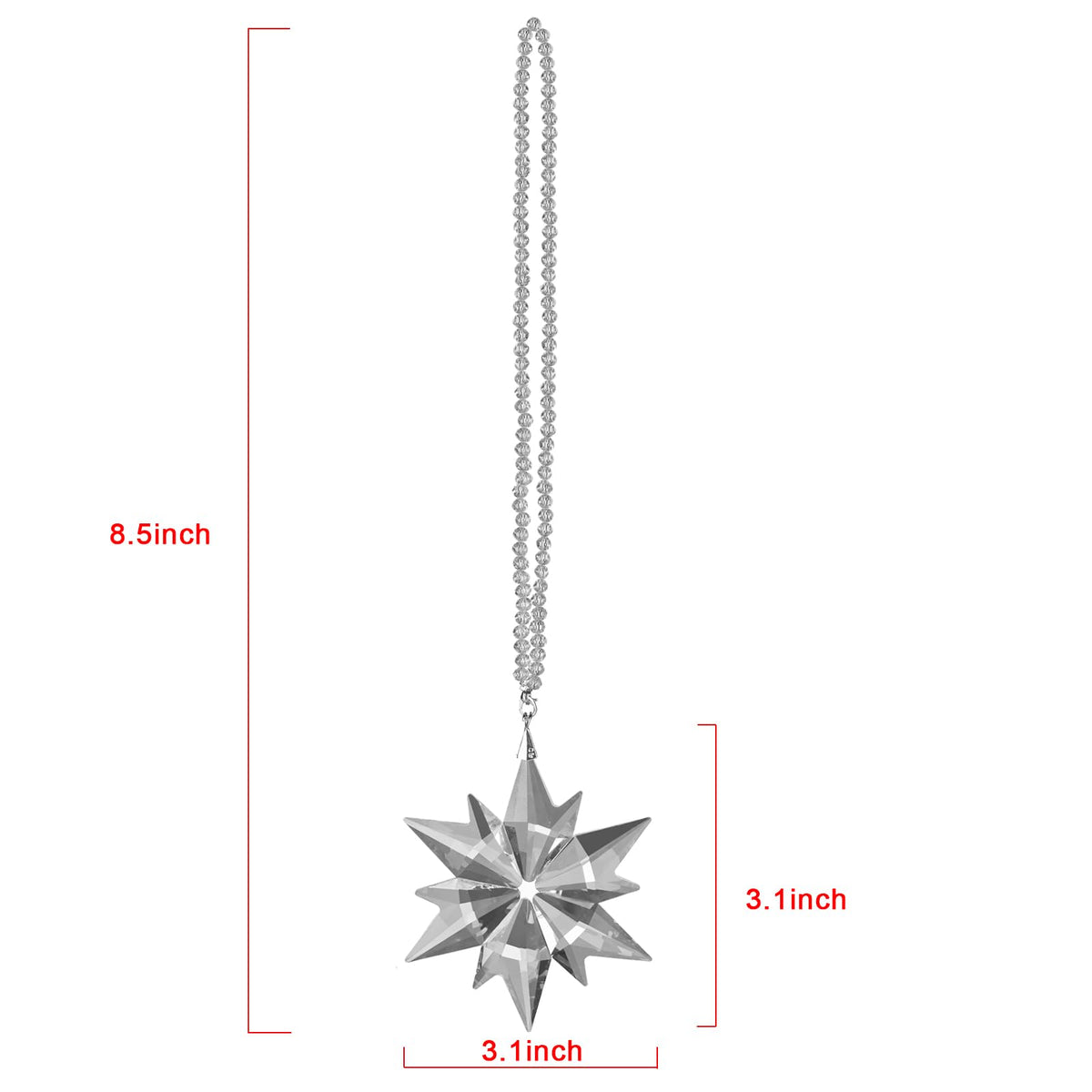 Christmas Ornaments Crystal Snowflake Suncatcher Indoor Window Hanging, Sparkly Crystal Ornaments for Christmas Tree, for Women Girls Home Garden Decor (Single-Layer Snowflake (Clear))