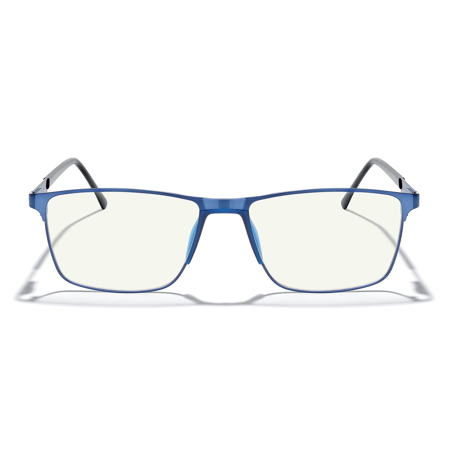 MERRY'S Fashion Blue Light Blocking Glasses - Reading Glasses Metal Frame Spring Hinge Readers for Men Eyeglasses (Blue-52MM, 2.50)