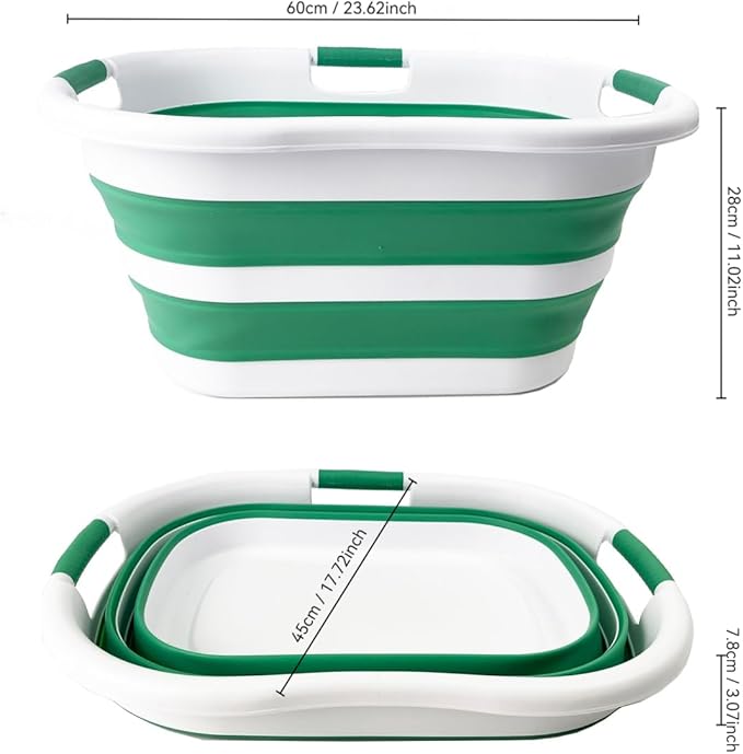 SAMMART 40L Set of 2 Collapsible Plastic Laundry Hamper