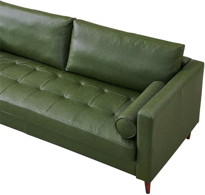 Pemberly Row Eco Leather Sofa, High Density Sponge Foam Cushion, Hardwood Frame