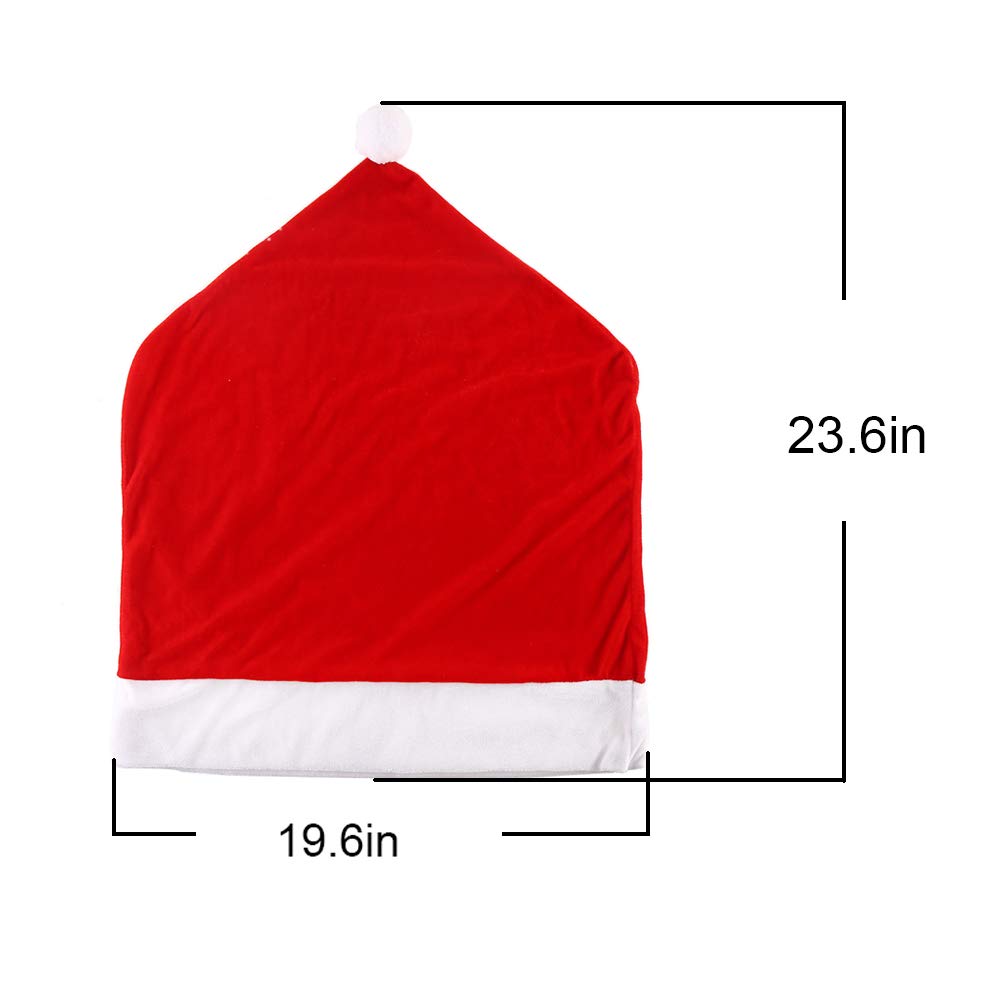 CCINEE 1 Set of 2 PCS Red Hat Dining Chair Slipcovers,Christmas Chair Back Covers Kitchen Chair Covers for Christmas Holiday Festival Decoration