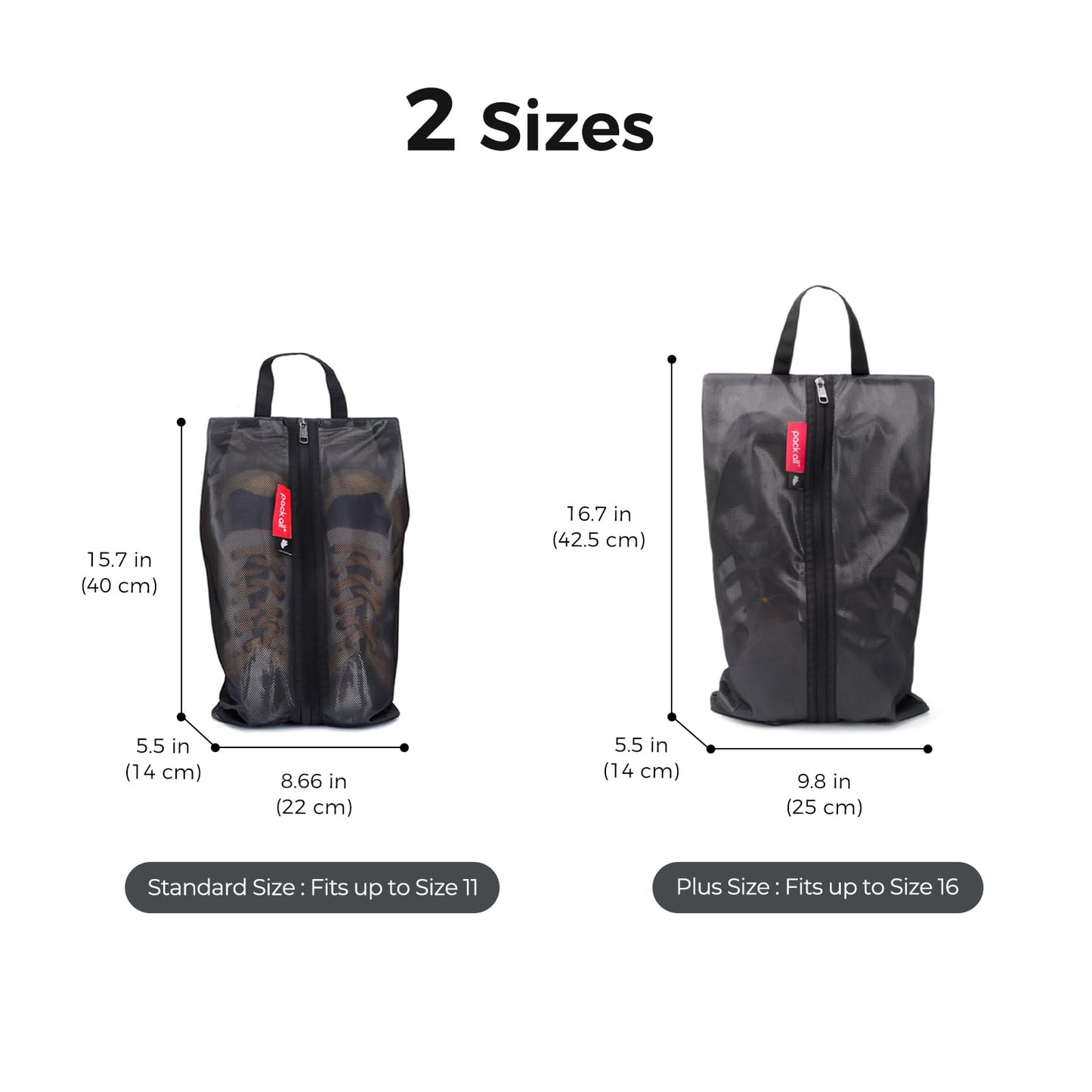 pack all Shoe Bag for Travel, Water-Resistant Shoe Pouch for Gym, Odor-Resistant Soccer Cleats Bag for Sport (Dual Pocket Version)