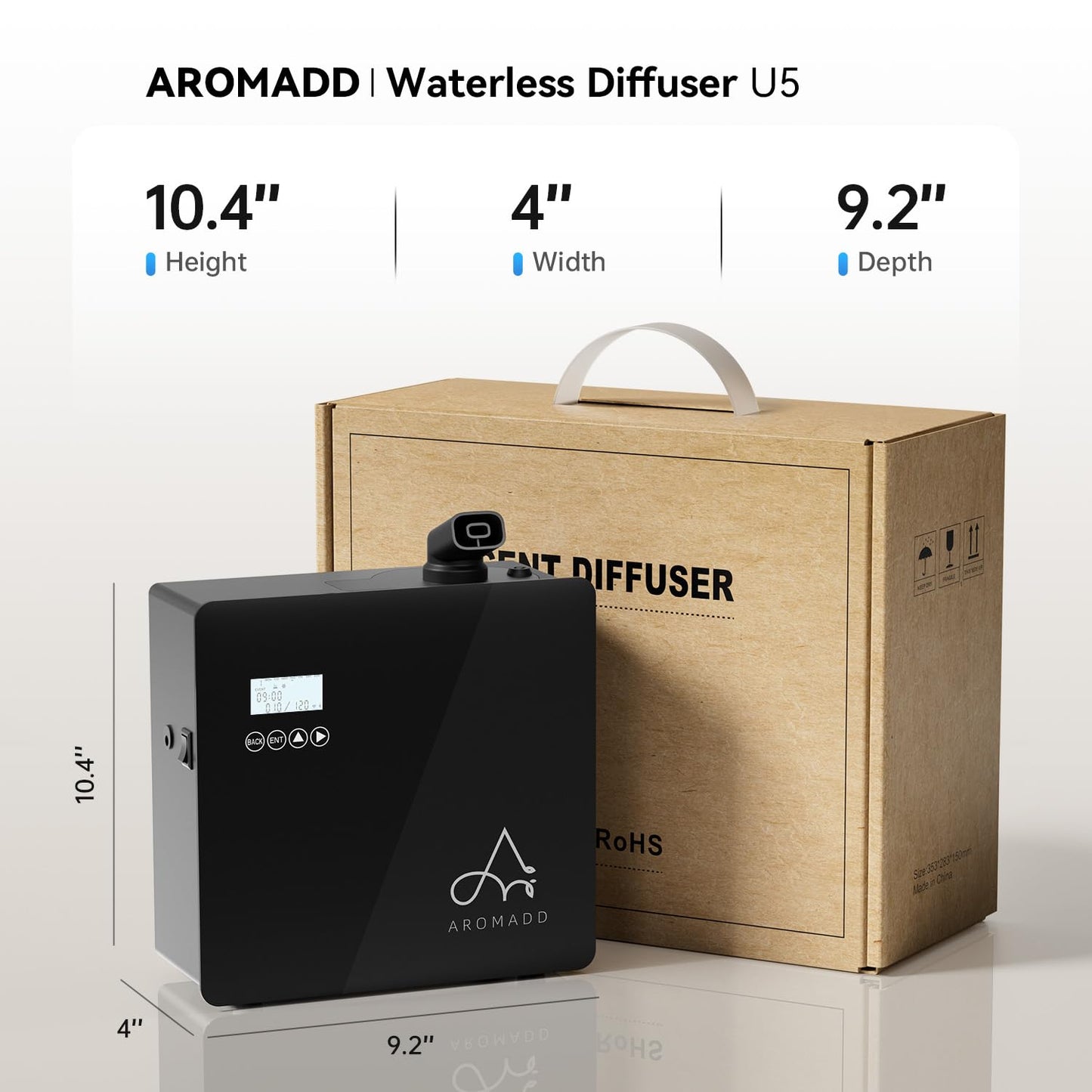 2025 Upgraded 3500 Sq.Ft Smart Scent Diffuser - HVAC System, Whole House Aroma & Hotel Collection Diffuser, Waterless Essential Oil Diffuser for Home Large Room, Cold Air Tech, 600mL (Black)