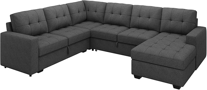 HONBAY Sectional Sleeper Sofa Pull Out Bed