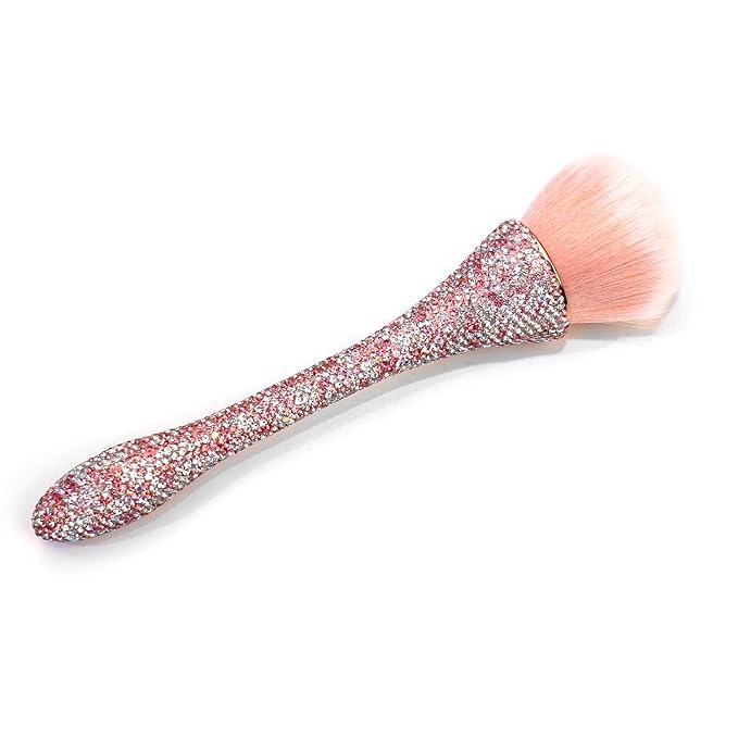 WOKOTO 1pcs Pink Shiny Rhinestone Nail Art Dust Brushes
