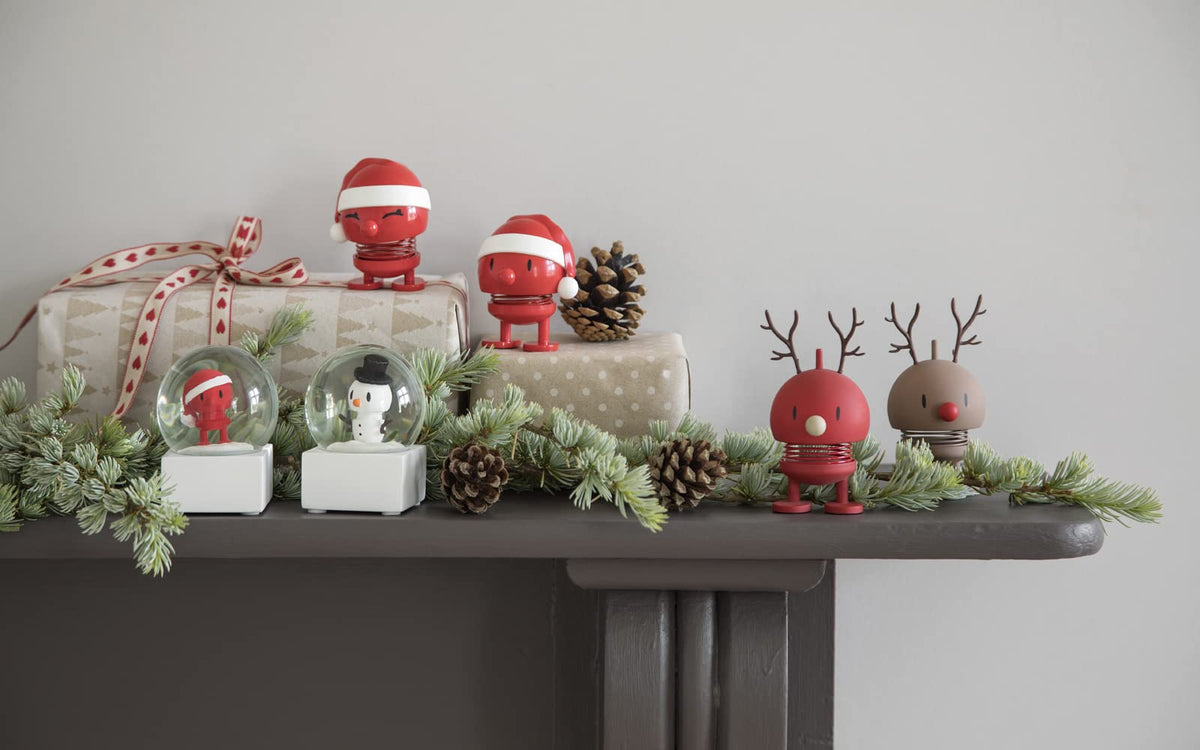 Hoptimist Baby Reindeer Bumble, Berry, Home Decor Ornament - Danish Design, Plastic W/Metal Spring, Small - Creates Cheerful Movement