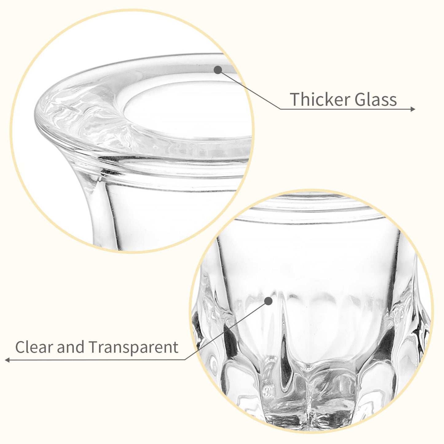 20 Pcs Glass Taper Candle Holders - Romadedi Clear Small Candlestick Holder Bulk, Thicker Glass Candle Sticks Set for Wedding Christmas Party Dining Table Table Centerpiece Decor