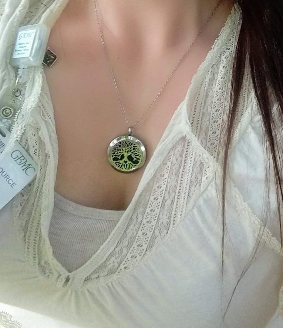 Aromatherapy Essential Oil Diffuser Necklace Stainless Steel lnspirational Locket Pendant(Heart)