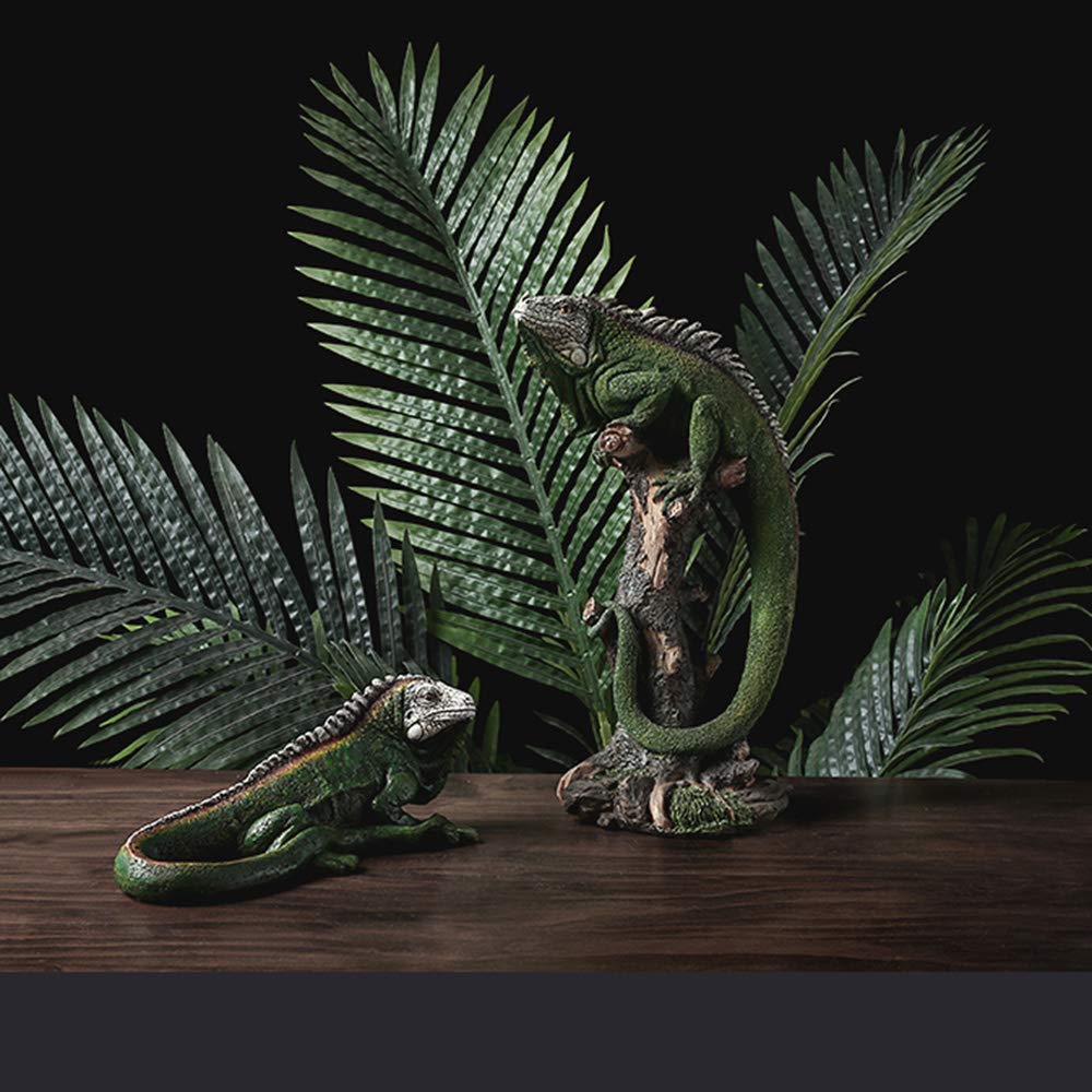 SHTWX 14 Inch Lizard Statue Resin Sculpture Decor Figurines for Home Decor Accents, Living Room Bedroom Office Decoration - Animal Sculptures Collection for Lizard Lovers