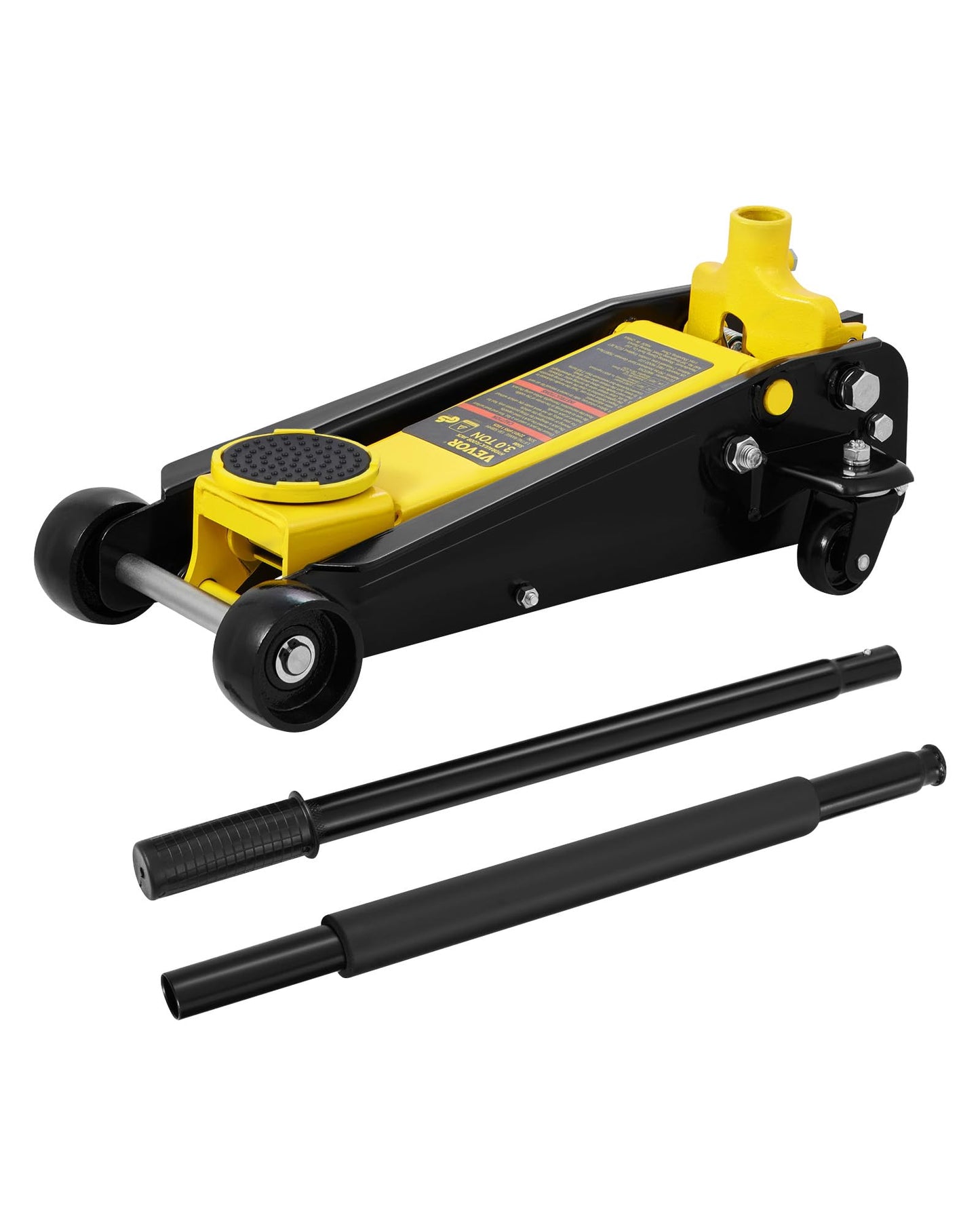 VEVOR 3 Ton Low Profile Floor Jack for All Terrain Vehicles, Heavy-Duty Steel Racing Jack with Quick Lift Pump, 5.12"-20" Lifting Range, 3.0 tons
