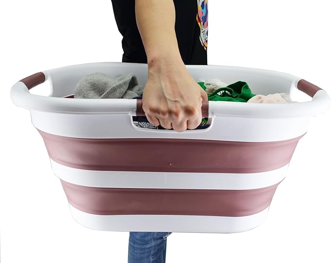 SAMMART 40L Collapsible Plastic Laundry Basket