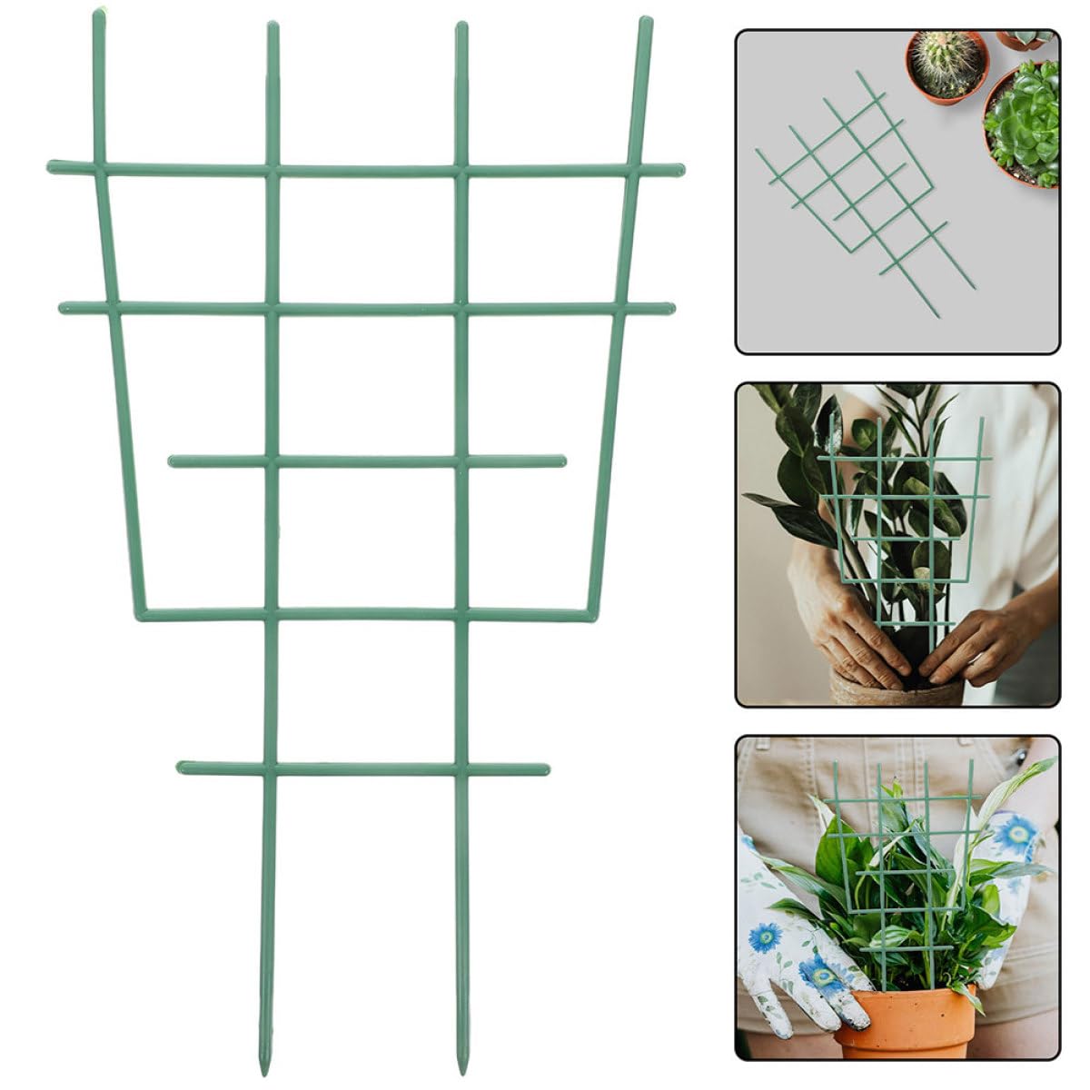 Toddmomy 4pcs Vine Plant Trellis for Pots Climbing Plants Holder Indoor Outdoor with Grid Design for Potted Vines and Flowers