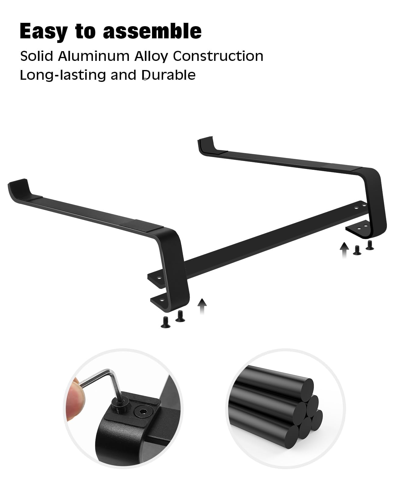 Thibault Aluminum Laptop Stand for Desk - Cooling Ergonomic Design - Fits MacBook Air Pro/DELL/HP/Lenovo/ThinkPad/Alienware - 13/14/15.6/16 -Easy Assembly- Ventilated Laptop Stand for Optimal Airflow