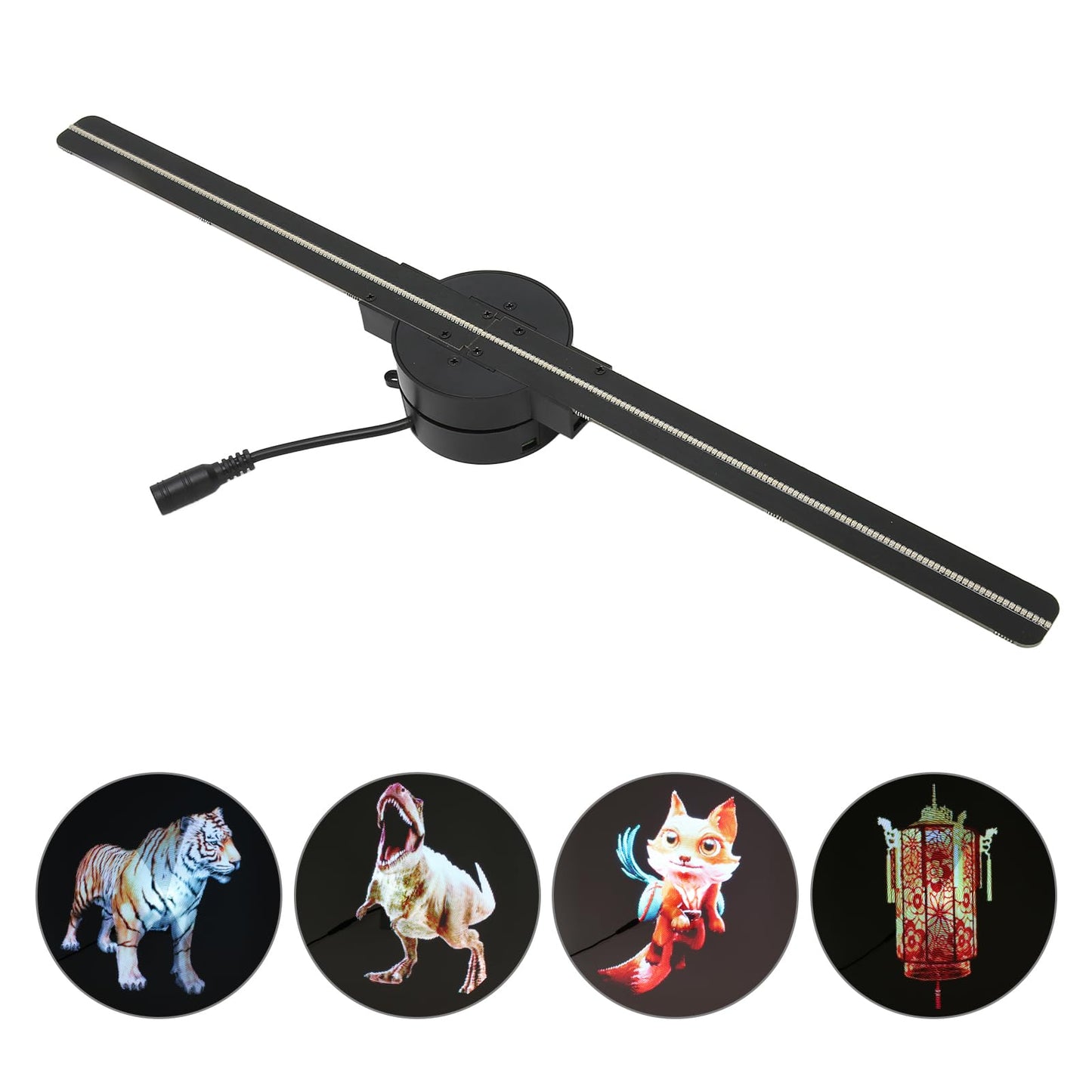 3D Hologram Fan, 16.5in 3D Hologram Projector Advertising Display With 224 LED Light Beads Holographic Video Projector for Business Store Signs, Bar, Casino, Party, Christmas