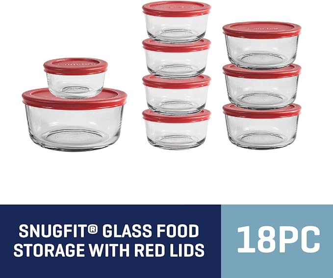 Anchor Hocking 18 Piece Glass Storage Containers