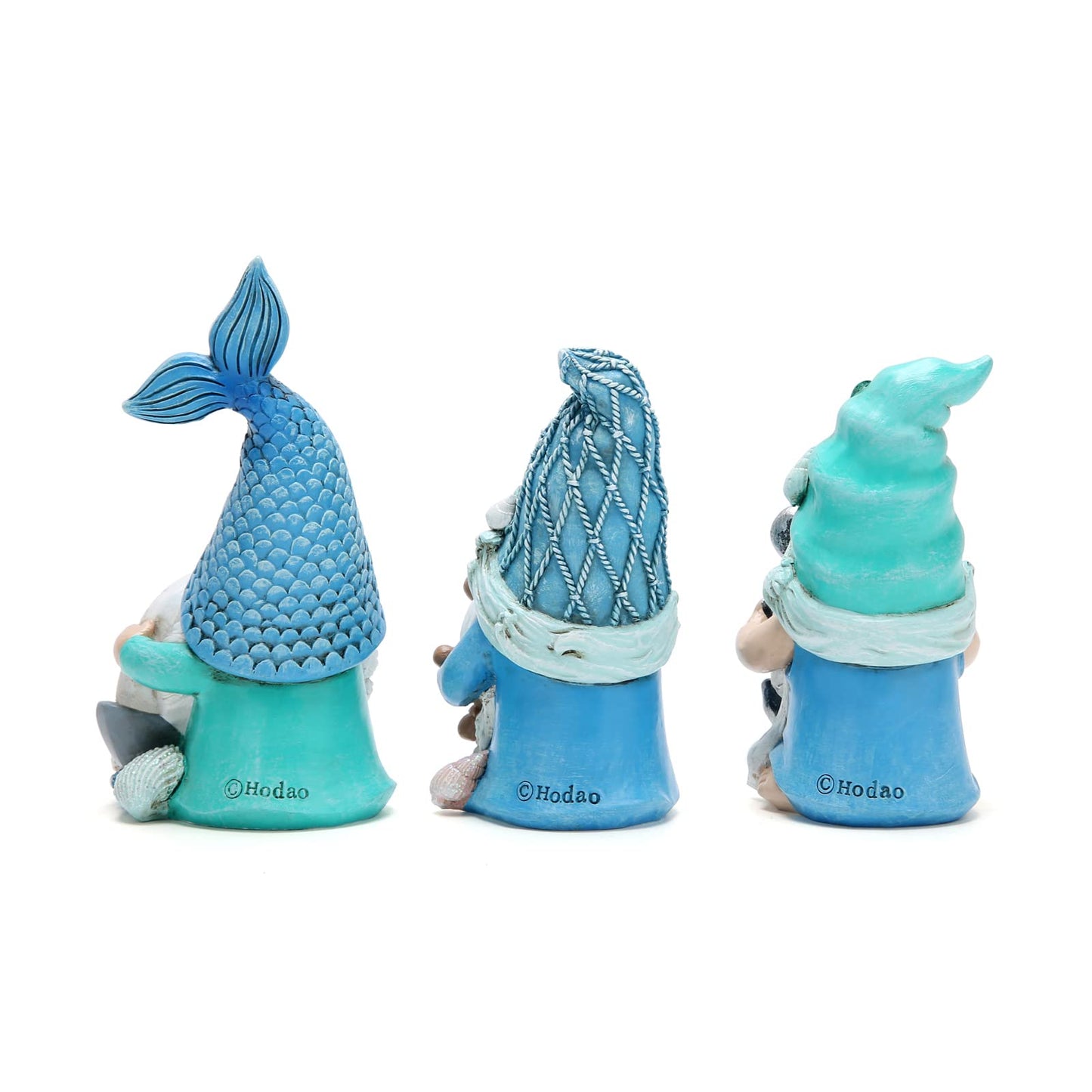 Hodao Coastal Nautical Gnome Figurines Set, Ocean Theme Resin Gnome Decor with Anchor Helm Sailboat, Beach Coastal Home Tabletop Decoration Gift for Spring Summer All Season