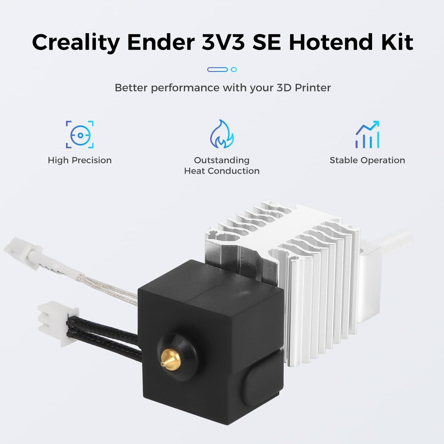 Creality Official Ender 3 V3 SE Hotend Kit, Original Ender 3 V3 SE Extruder Hotend Heater Block Set Assembled Print Head Kit 24V 3D Printer Accessories Replacement Kit