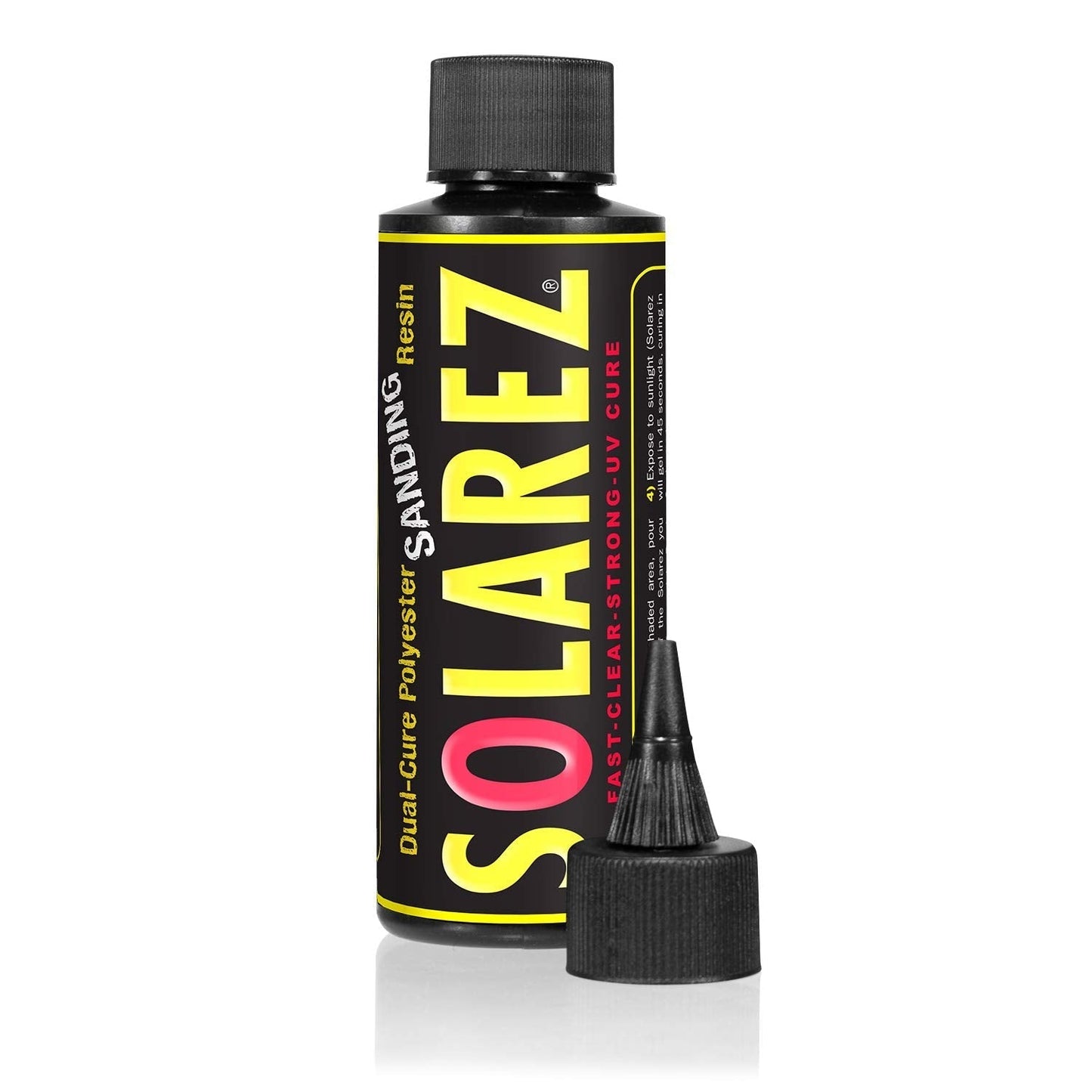 Solarez UV DUAL Cure Polyester Sanding Resin (4 oz) Clear, 3 min Solar Cure! ~ Hot Coat Formulated ~ Surfboards, Wakeboards, Sporting Goods, Fishing, Woodwork, Cabinets, Guitars, Hobby, RC Modeling