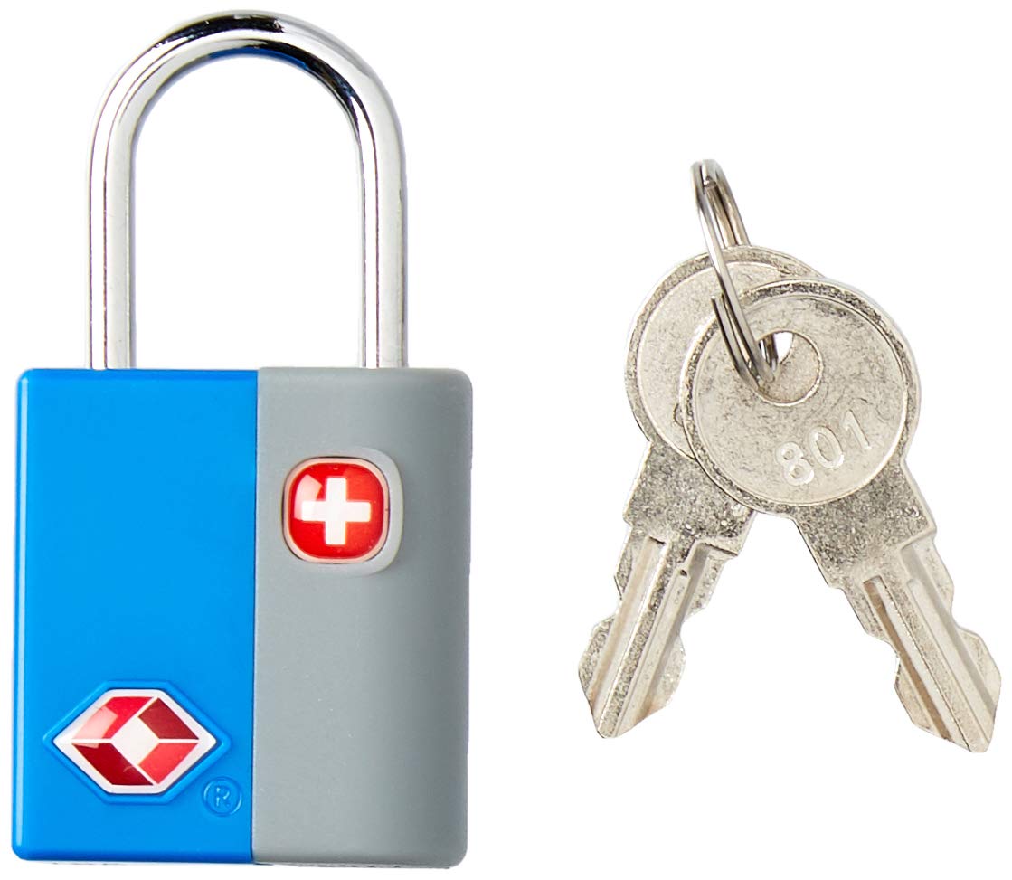 SwissGear TSA-Approved Travel Sentry Luggage Locks - Set of 2 Mini Locks with 2 Keys, Blue, One Size
