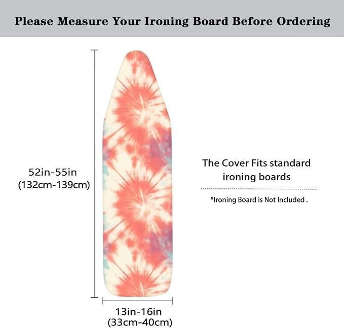 Tie Dye Abstract Steam Ironing Board Cover Pink Gradient Standard Size 15" X 54"