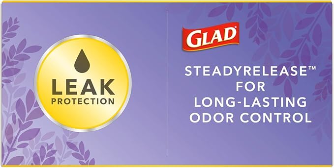 Glad ForceFlex Tall Kitchen Trash Bags, 13 Gallon, Gain Lavender