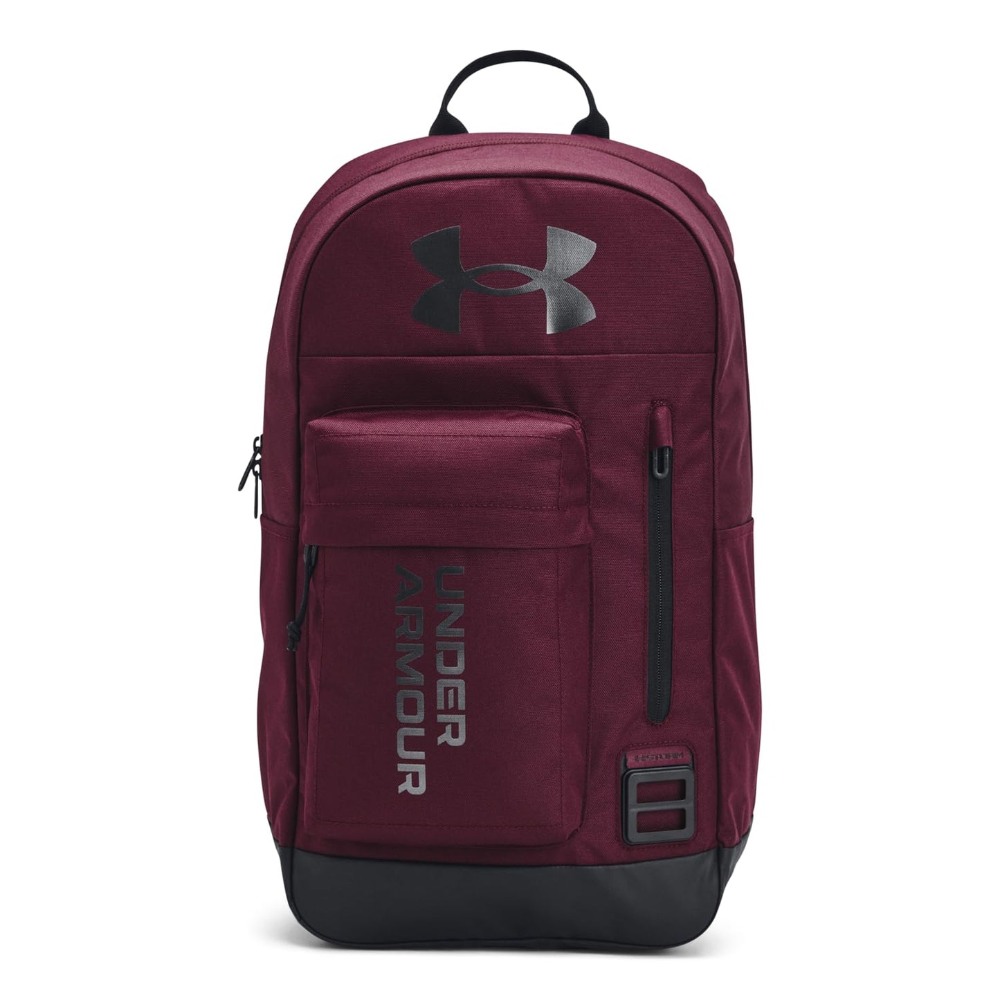 Under Armour unisex-adult Halftime Backpack, (601) Dark Maroon/Black/Metallic Black, One Size Fits All