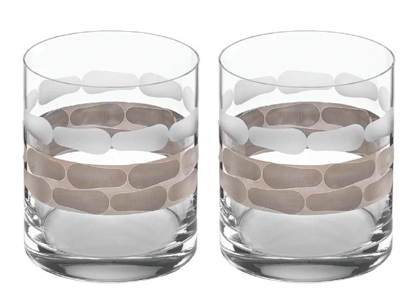 Michael Wainwright Truro Platinum Double Old Fashion Glasses Set of 2, 4-Inch