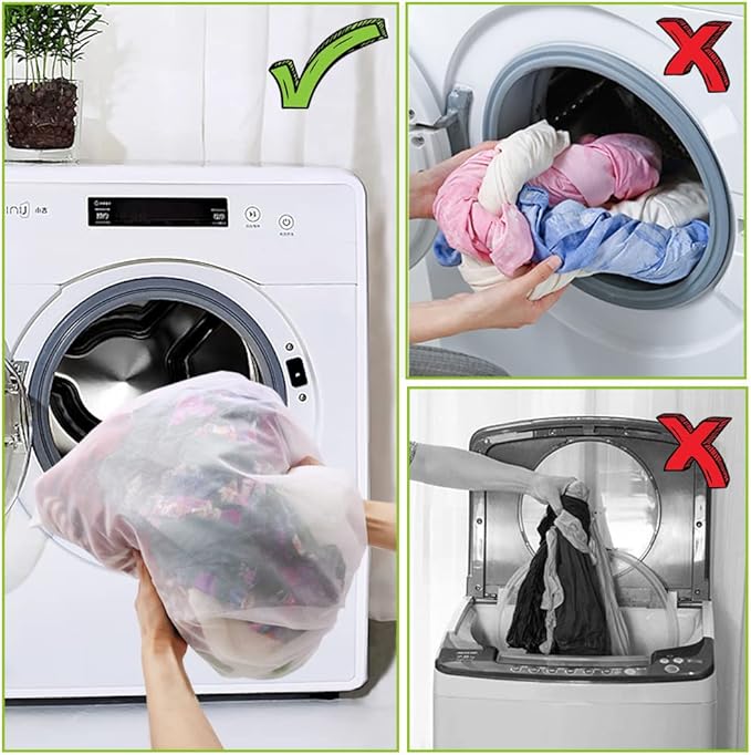 Large Mesh Laundry Bags, 2 Pack 35 in x 27 in Washable Fine Net Washing Machine
