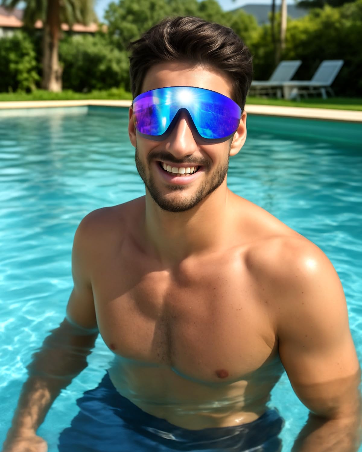 Zoomsnail Swim Goggles 2 Pack, Frameless Wide View Swimming Goggles for Adult, Anti-Fog Anti-UV No Leaking Pool Goggles for Men Women Youth