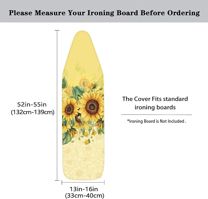 Yellow Sunflower Ironing Board Cover Art Floral Iron Pad Covers Padding