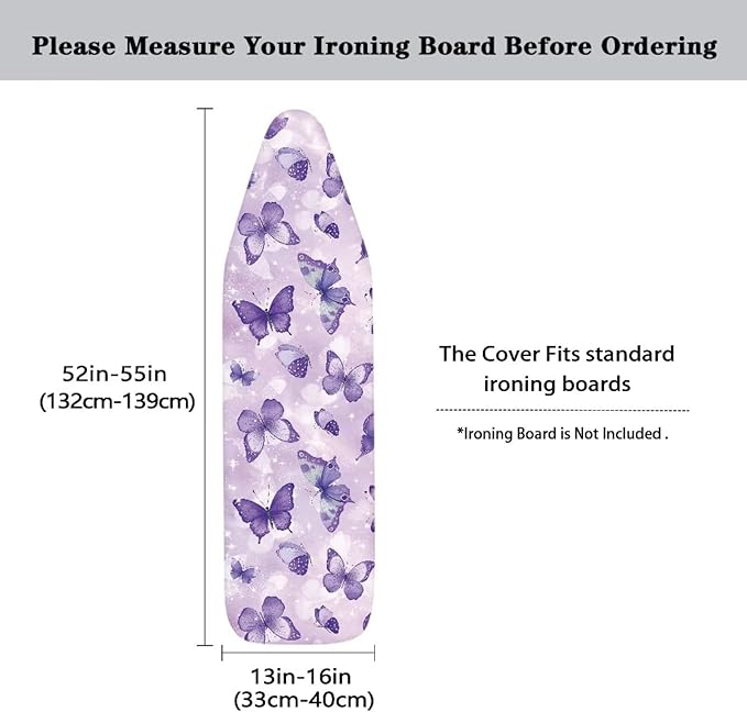 Purple Butterfly Ironing Board Cover Iron Pad Covers Padding