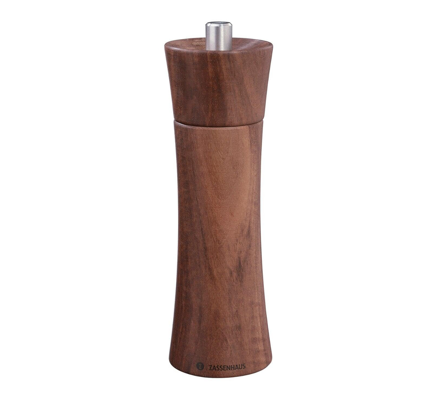 Zassenhaus Frankfurt Walnut Pepper Mill with Fully Adjustable High Performance Ceramic Grinder Filled Spice Mill 7 × 2.3-Inches