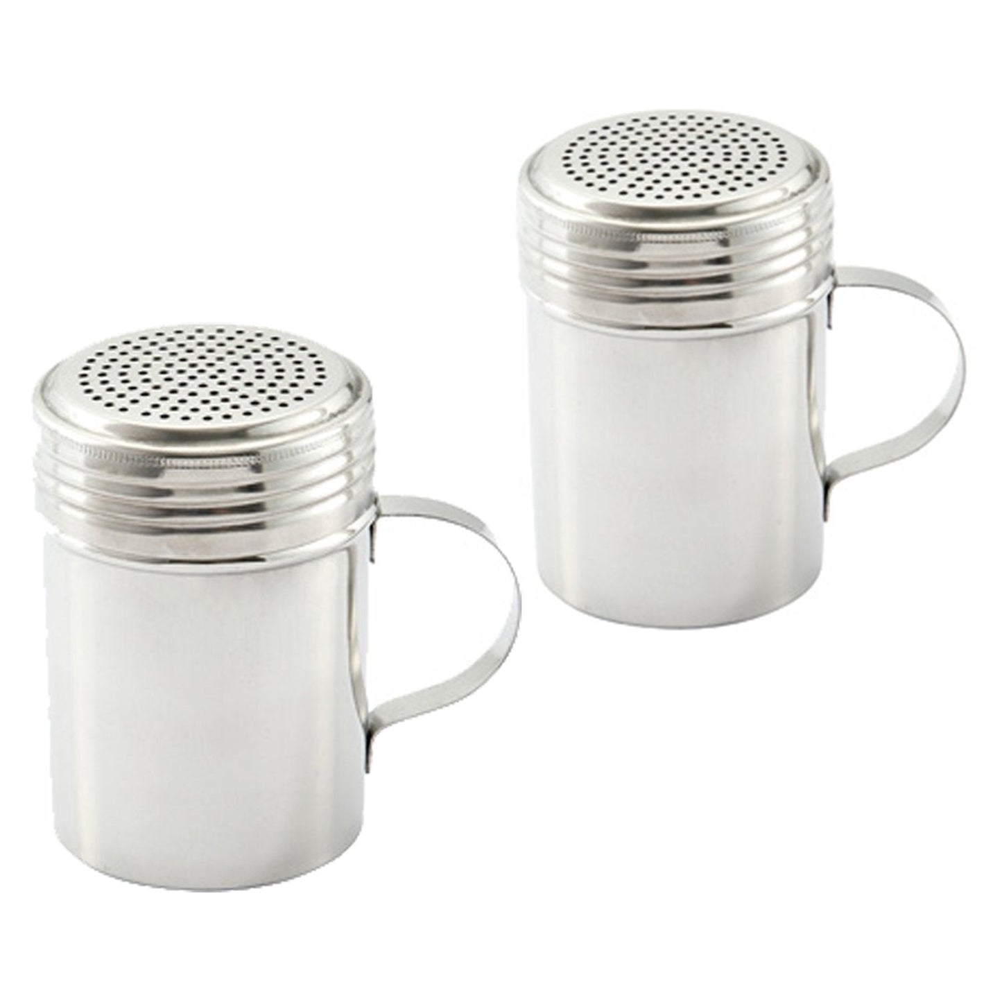 Culinary Depot Stainless Steel Dredge Shaker with Handle, Set of 2 – 10 oz.