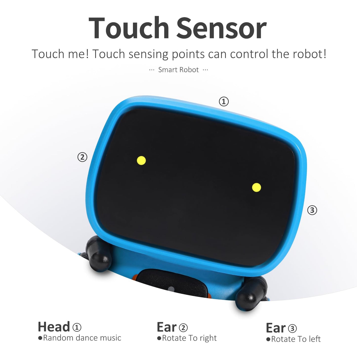 GILOBABY Kids Robot Toys, Interactive Toys Companion Smart Talking Robotic with Voice Control Touch Sensor, Dancing, Singing, Recording, Repeat, Birthday Gifts for Boys Ages 3+ Years (Blue)