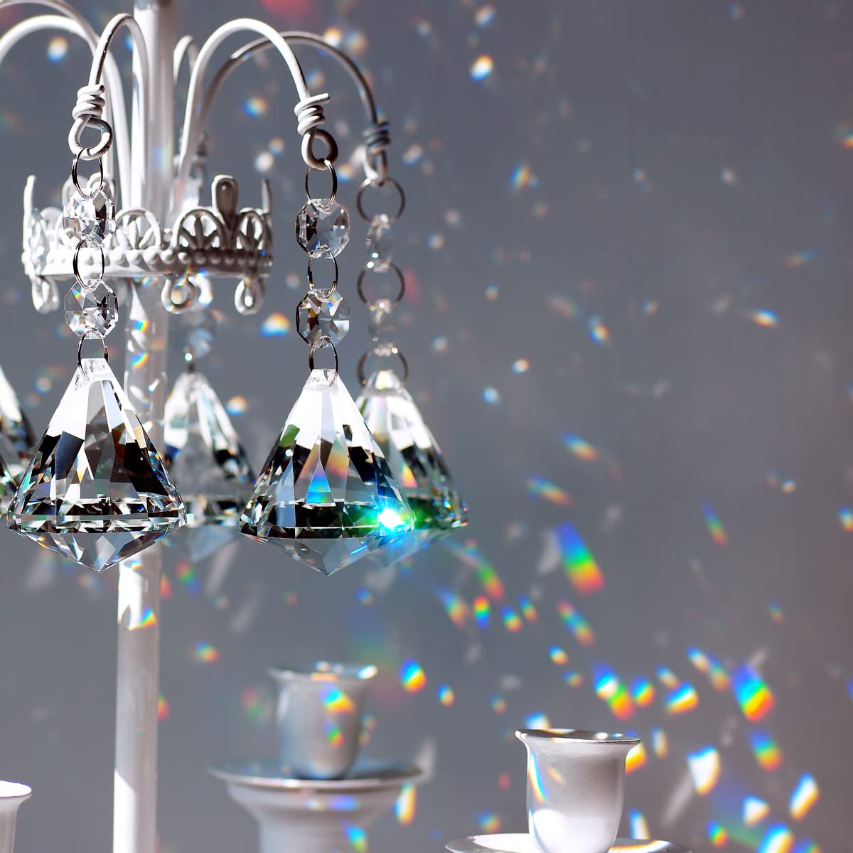 GOLDENHAITAI 10pcs Crystal Ball Prisms Chandelier Parts Pendant, Hanging Glass Crystals Suncatcher for Window Decoration Clear 40mm