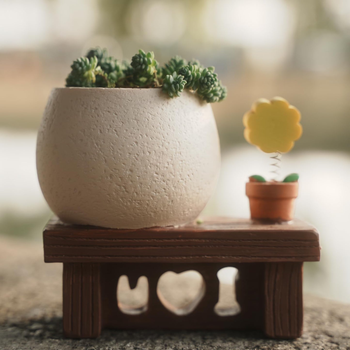 Ahilzam Smiley Face Planter Pots Sitting Sunflower Planter, Cute Planters for Indoor Outdoor Plants, Succulent Pots with Drainage Hole Unique Ideals Gift for Plant Lovers