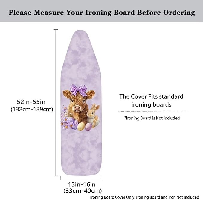 Yak and Easter Egg Bunny Ironing Board Cover and Pad