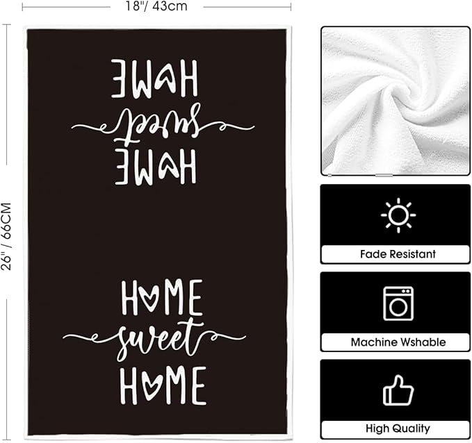 Artoid Mode Black Stripes Home Sweet Home Boho Halloween Kitchen Towels Dish