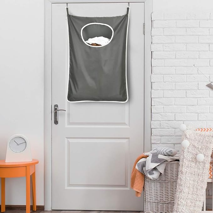 Durable hanging laundry hamper bag Behind door Space Saving